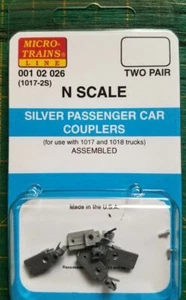 N Micro Trains 001 02 026 Silver Passenger Car Couplers 1017-2S - Picture 1 of 1