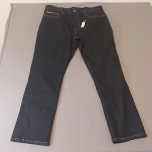NWT Tommy Hilfiger Men's Jeans 38x30 Stretch Straight Black Dark Wash - Picture 1 of 14