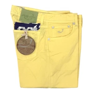 Pantalón vaquero de hombre JACOB COHEN J688 COMFORT 5 bolsillos amarillo algodón elegante NUEVO ETIQUETA - Imagen 1 de 14