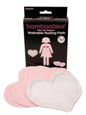amboobies Washable Nursing Pads with Leak-Proof Backing for Breastfeed 4 Pads - Image 1 of 4