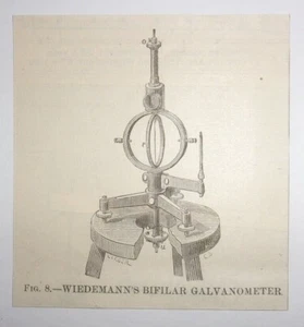 1884 Incisione galvanometro bifilare di Wiedemann - Foto 1 di 1