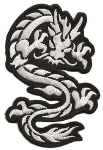 Écusson patche Dragon blanc medium patch thermocollant  - Picture 1 of 2