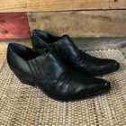 Penny Loves Kenny Black Horse‎ N Buggy Heeled Ankle Boots Size 6.5