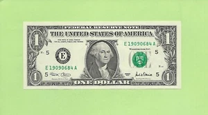 2001 ..UNCIRC $1 E 1909 0684 A .... 2001 $1 E-A NICE NOTE FRN - Picture 1 of 2