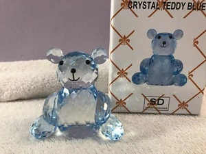 Statuina fermacarte orsacchiotto blu cristallo Simon Designs OH4206 - Foto 1 di 9