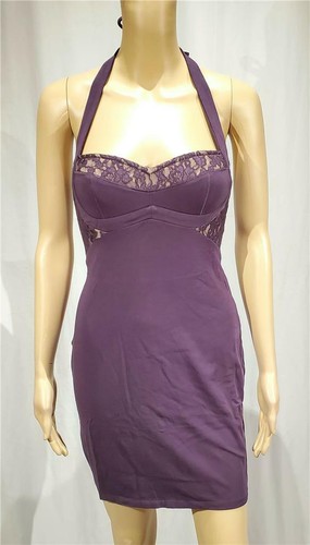 UNDERCOVER Abito bustier in pizzo viola VS Moda International nuovo senza etichette taglia S P