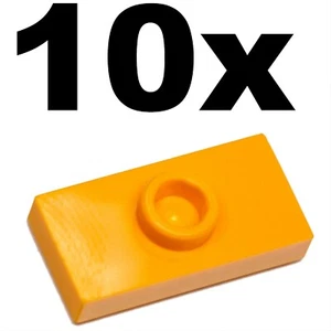NEW LEGO - PLATES - Modified - 1 Stud in Center (Jumper) 1 x 2 Light Orange x10  - Picture 1 of 1