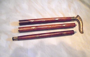 Messing & Holz Derby KOPF & INLAY WANDERSTOCK STOCK 37", trennbar 3-fach Teile - Bild 1 von 16
