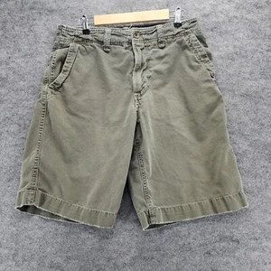 American Eagle Shorts Mens 32 Longer Length Chino Green Mid Rise 34" Waist - Picture 1 of 13