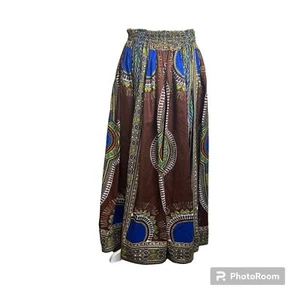 Rainbow Maxi Skirt Women’s One Size Bohemian Lagenlook Multicolored Cotton - Picture 1 of 9