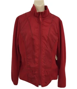 Neu mit Etikett Coldwater Creek rote Nylon & Fleece gewebte Jacke Mantel durchgehender Reißverschluss Größe XL Größe 18 - Bild 1 von 8