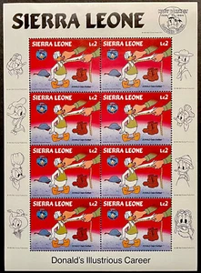 SIERRA LEONE DONALD DUCK ILLUSTRIOUS CAREER STAMPS SHEET 1984 MNH 50TH BIRTHDAY - Picture 1 of 1