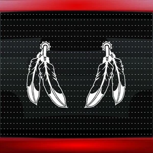 Feather #10 Pair Native American Car Decal Window Sticker Bear Paw (20 COLORS!) - Bild 1 von 1