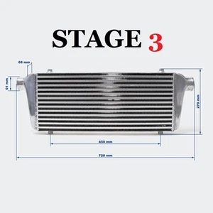 Intercooler UNIVERSALE Frontale MAGGIORATO STAGE 3 550 x 230 x 65 8.2 Litri - Afbeelding 1 van 5