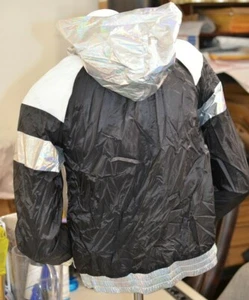 More Than Magic Girls' Layering WindBreaker Jacket - Black/Silver, Large - Picture 1 of 3