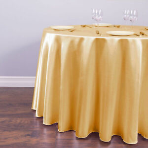 Round Satin Tablecloths Overlay Cover Table Cloth for Wedding Party Banquet 