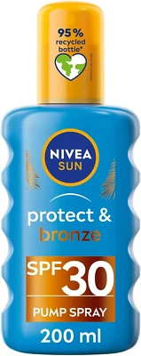 BEIERSDORF UK NIVEA SUN Protect & Bronze Sun Spray (200 ml), Bronzing Tanning Lotion Spray