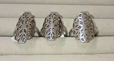 Ring /Women Hollow Geometric Ring Stainless Steel Finger Rings Size 6  7  10 - Image 1 of 2
