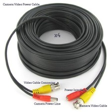 4 Lots Bnc Camera Video / Power Cable for Hd security camera systems 100ft