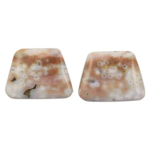 Par de cabujones Ocean Jasper 22x17x5 mm cabina ZC002019 - Imagen 1 de 2