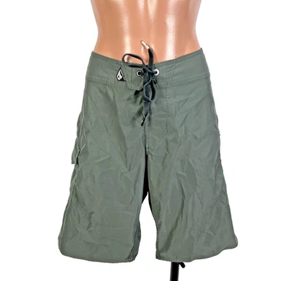 Volcom Shorts Mens 28 Boardies Gray Vintage V2S 2 Way Stretch Surf Y2k 90s - Image 1 of 4