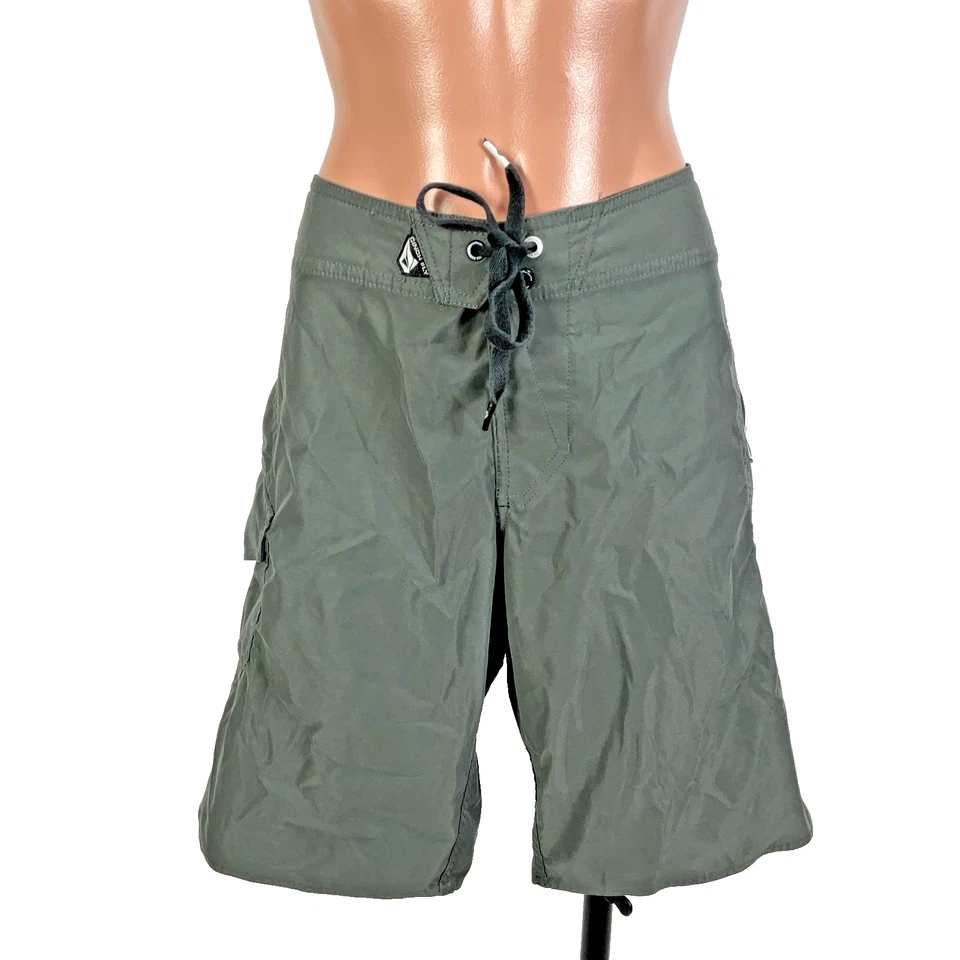 Volcom Shorts Mens 28 Boardies Gray Vintage V2S 2 Way Stretch Surf Y2k 90s - Image 1 of 4