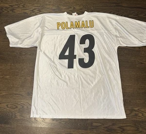 Camiseta deportiva Pittsburgh Steelers XL Troy Polamalu para hombre Reebok blanca - Imagen 1 de 4