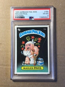 Garbage Pail Kids 1985, Mauled Paul, #15B, brillante, clasificación PSA 4 en muy buena condición-excelente - Imagen 1 de 2