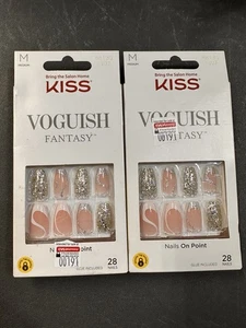 (Paquete de 2) KISS Voguish Fantasy Nails Sparkle - #88130 - 28 clavos cada paquete - Imagen 1 de 1