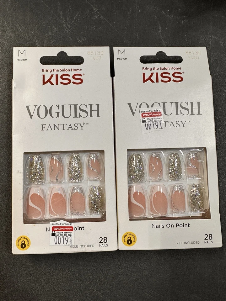 (2 упаковки) KISS Voguish Fantasy блестящие ногти - #88130 - 28 ногтей каждая упаковка - Изображение 1 из 1