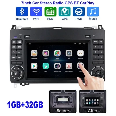 For Mercedes Benz W906 W169 W245 Sprinter 2500 7"Car Stereo Radio GPS BT CarPlay Foto 1 de 4