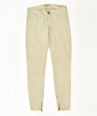 GUESS Womens Beverly Skinny Casual Trousers W24 L29 Khaki Cotton Classic JU10 - Image 1 of 3