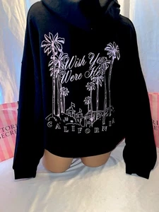 Sudadera con Capucha ROSA Victoria's Secret California Wish You Were Here XXL Negra - Imagen 1 de 2