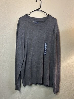 New Stafford Sweater Men’s Gray Merino Wool Crew Neck Casual Knit Sz XXL - Image 1 of 4