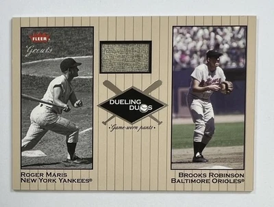 2002 Fleer Greats Roger Maris & Brooks Robinson Dueling Duos Relic AR124 - Image 1 of 2