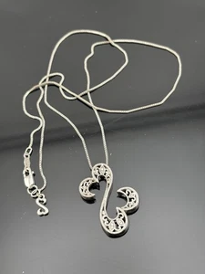 JWBR Jane Seymour Sterling Silver Diamond Open Heart Necklace 1 1/16" Hanging - Picture 1 of 17