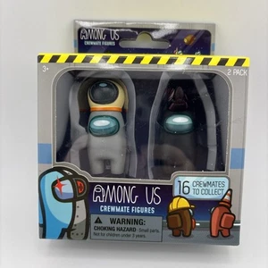 Among Us Crewmate Vinyl Figures Ejected Edition 2 Pack Black Mohawk Grey Helmet - Picture 1 of 5