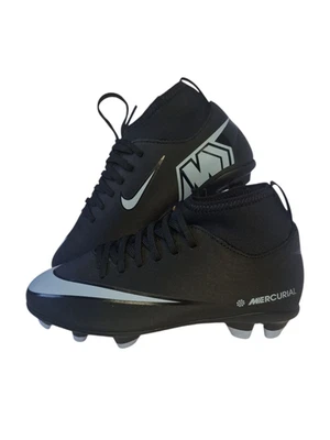 耐克 Zoom Mercurial Superfly 10 Club MG FG Youth 尺码 1Y 黑色蓝色 FQ8318-001 — 第 1/4 张图片