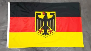 Fahne Flagge Deutschland mit Adler BESTICKT UND EINZELN VERNÄHT - 90 x 150 cm - Bild 1 von 8