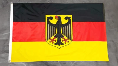 Fahne Flagge Deutschland mit Adler BESTICKT UND EINZELN VERNÄHT - 90 x 150 cm - Bild 1 von 4