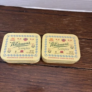 (2) Vintage Whitman’s Sampler Chocolates TINS ONLY--1  3/4oz Size - Picture 1 of 3