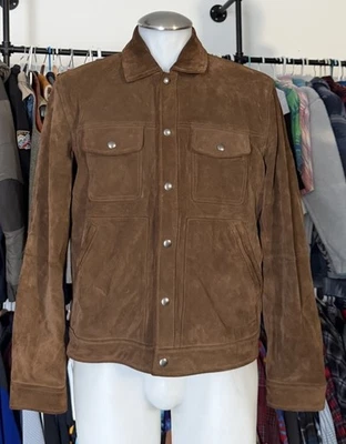 Chaqueta de Camionero Banana Republic Gamuza Resistente Marrón - Hombres Med Foto 1 de 4