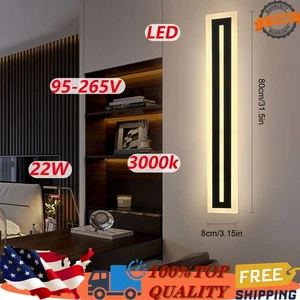 LED Long Strip Wall Light Waterproof Outdoor Modern Lamp Exterior Lights Sconce - Picture 1 of 14