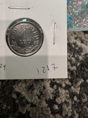 Rumania 1924 1 Leu - KM#46 Poissy artículo como nuevo 1267 Foto 1 de 2