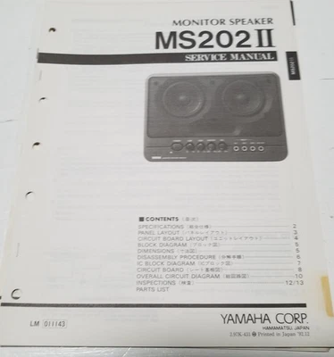 Altavoz monitor vintage Yamaha MS202 II manual de servicio Foto 1 de 2