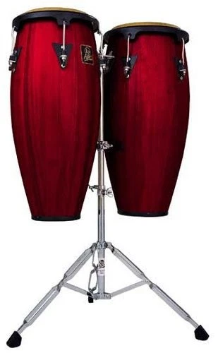 LP Latin Percussion Aspire Conga Drum Set W/ Stand Dark Wood - Lpa646-dw
