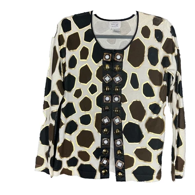 Cárdigan Suéter Mujer Mediano Multicolor Adornado Jirafa Ecléctico Boho Foto 1 de 4