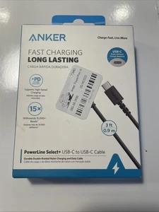 Anker - PowerLine Select+ USB-C to USB-A Cable 3-ft - Black - Picture 1 of 2