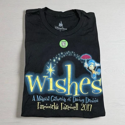 Camiseta Disney Parks Wishes Farewell 2017 Talla S Camiseta Negra Fuegos Artificiales Tinker Bell Foto 1 de 4