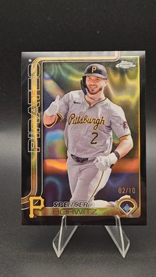 2025 Topps Chrome Spencer Horwitz Black Lava Refractor 2/10 Pirates - Image 1 of 2